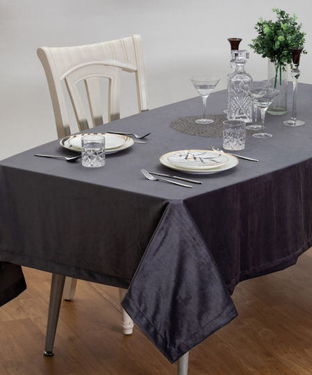 Liolios Home Τραπεζομάντηλο με Κρόσι Grey 160x220εκ.
