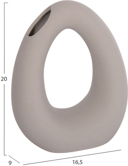 Homemarkt Tabletop Ceramic Decorative Ellipto Hm4644.03 Gray Matte 16.5x9x20 3pcs