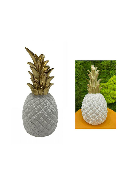 Karvounis Decorative Pineapple made of Polyresin Gold-White 9.5x9.5x24cm 1pcs