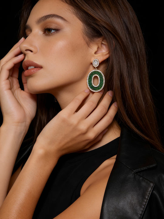 Chrysothemiss Cercei Femei Emerald Luxe Oval Verde și Alb Zircon Chrysothemiss Cercei Femei Emerald Luxe Oval Verde și Alb Zircon
