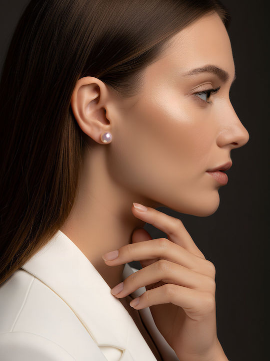 Chrysothemiss Γυναικεία Σκουλαρίκια Pearl Aura Πέρλα Επιπλατινωμένα