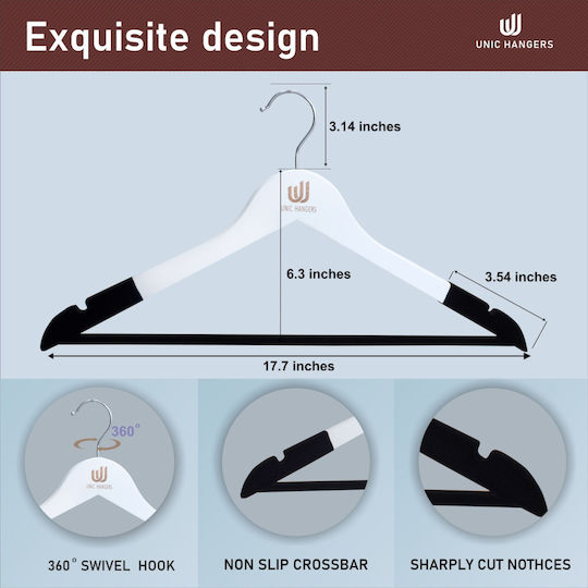 UnicUtil Clothes Hanger White UUUM02X40 40pcs