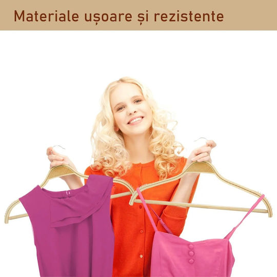 UnicUtil Umeraș pentru Dulap pentru pantaloni Lemn Bej UUUM09X5 5buc