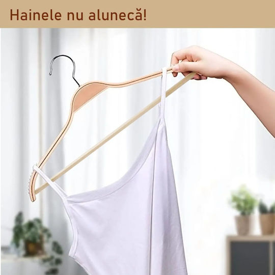 UnicUtil Umeraș pentru Dulap pentru pantaloni Lemn Bej UUUM09X5 5buc