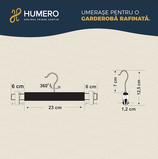 Humero Umeraș pentru Dulap pentru pantaloni Lemn Neagră 10buc