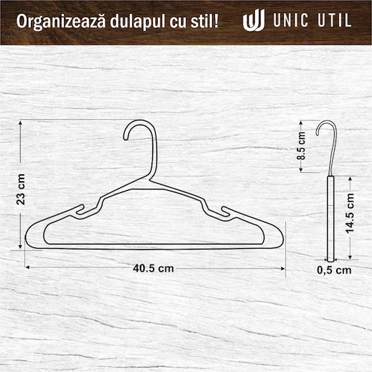 UnicUtil Κρεμάστρα Ρούχων Λευκή UUUM32X50 50τμχ