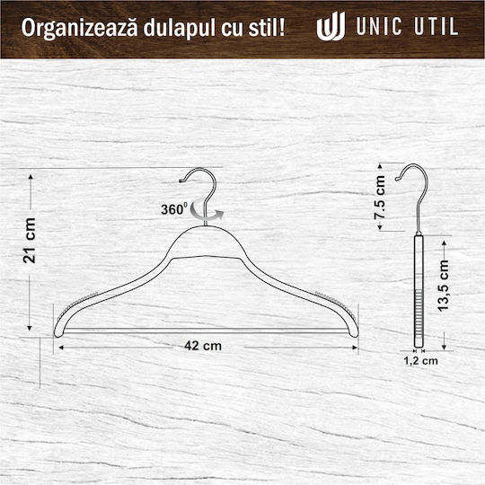 UnicUtil Вешалка за Дрехи Бяла UUUM43X20 20бр
