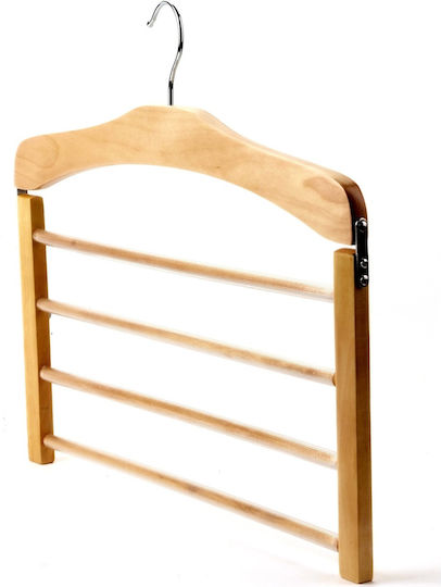 Humero Wardrobe Hanger Foldable for Pants Wooden Beige 4pcs Humero Wardrobe Hanger Foldable for Pants Wooden Beige 4pcs