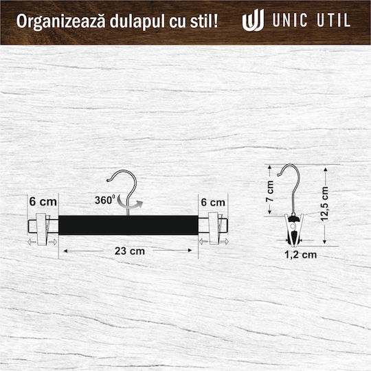 UnicUtil Κρεμάστρα Ντουλάπας για Παντελόνια Ξύλινη Λευκή UUUM67X20 20τμχ