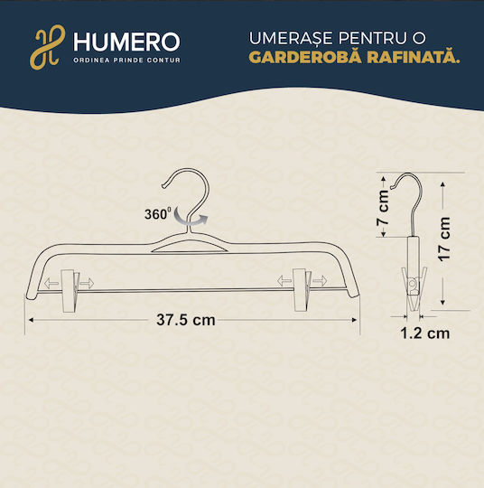Humero Umeraș pentru Dulap pentru pantaloni Lemn Bej 30buc