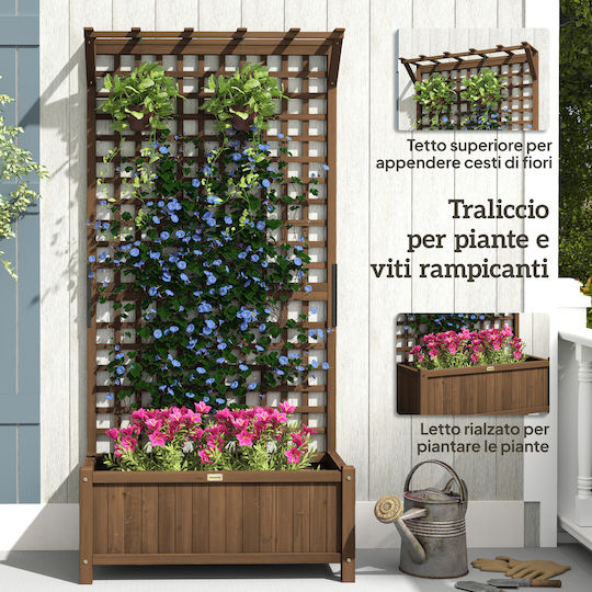 Outsunny Planter Box Lemn Maro 90x45x183cm.