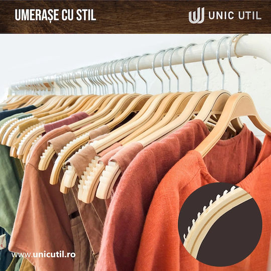 Humero Umeraș pentru Haine Bej 30buc
