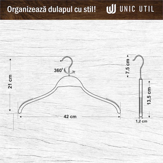 UnicUtil Вешалка за Дрехи Бежов UUUM08X10 10бр
