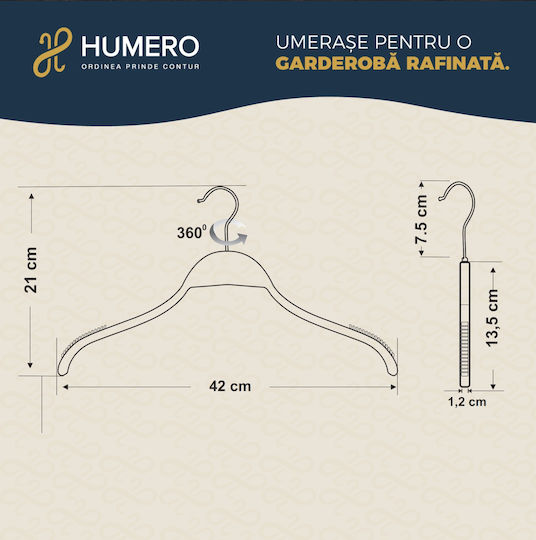 Humero Umeraș pentru Haine Bej 30buc