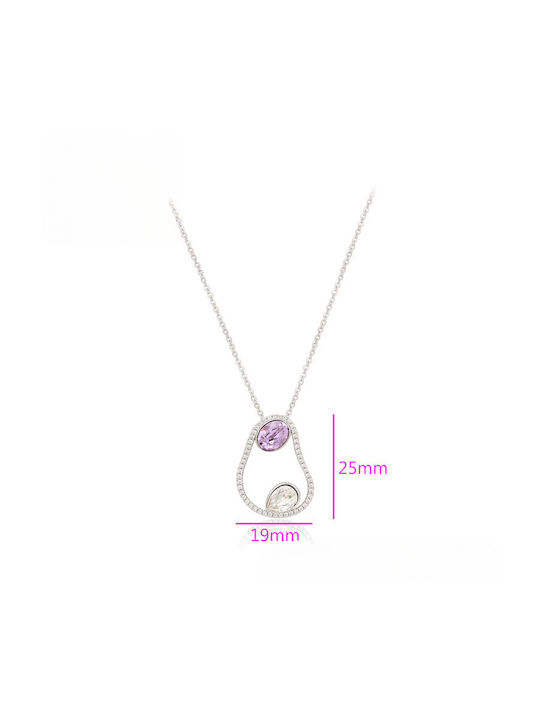 Chrysothemiss Damen Halskette Amethyst Glow Vergoldete Lila Kristall