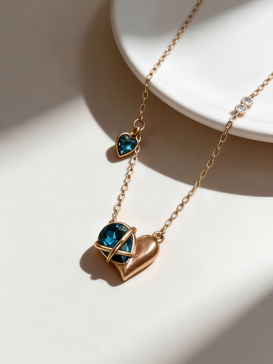 Chrysothemiss Necklace with design Heart Gold Plated