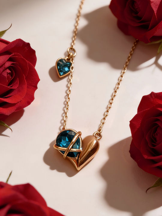 Chrysothemiss Necklace with design Heart Gold Plated
