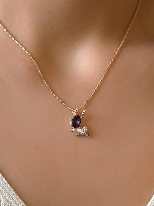 Chrysothemiss Women's Necklace Ruby Reindeer Crystal Zircon