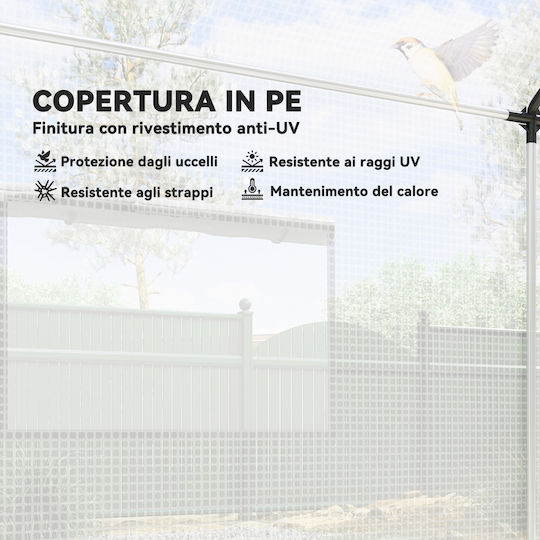 Outsunny 84H-074V00WT Θερμοκήπιο Τούνελ 2x3x2m