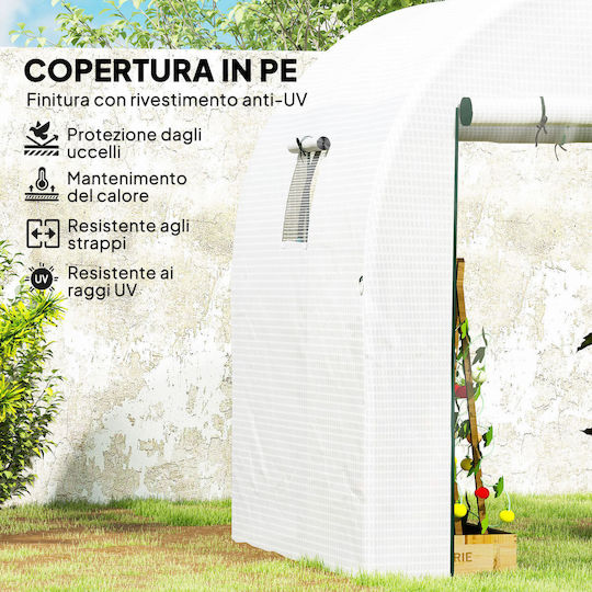 Outsunny 845-958V00WT Θερμοκήπιο Τούνελ 1.8x1.8x2m