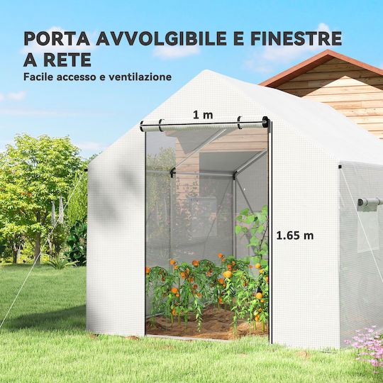 Outsunny 84H-074V00WT Θερμοκήπιο Τούνελ 2x3x2m