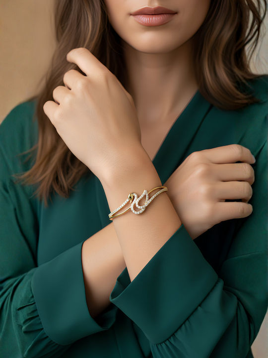 Chrysothemiss Brățară Pentru Femei Golden Whim Design Cu Zircon Alb