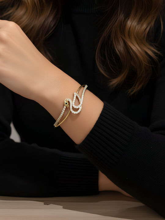 Chrysothemiss Brățară Pentru Femei Golden Whim Design Cu Zircon Alb