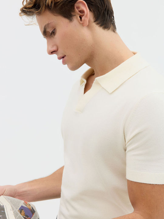 Polo Short Sleeve Blouse Ecru
