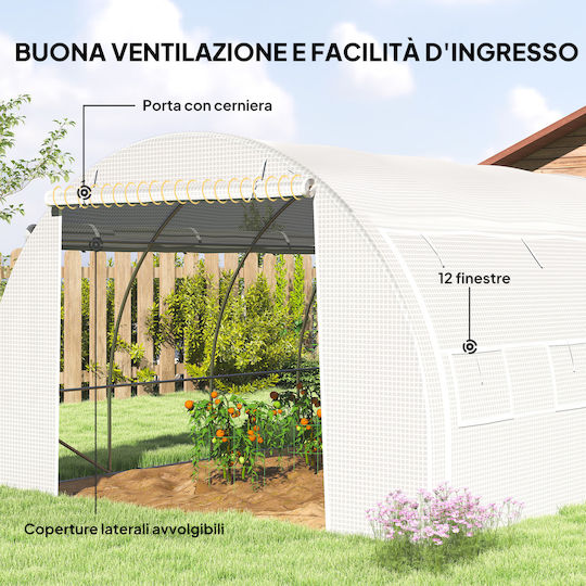 Outsunny 845-612V01WT Seră Tunel 3.97x3x2m