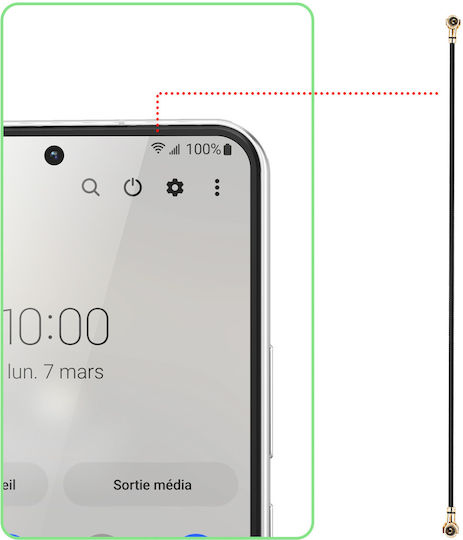 Clappio Wi-Fi Ersatzantenne Für Samsung Galaxy S22 Flex Kabel Schwarz