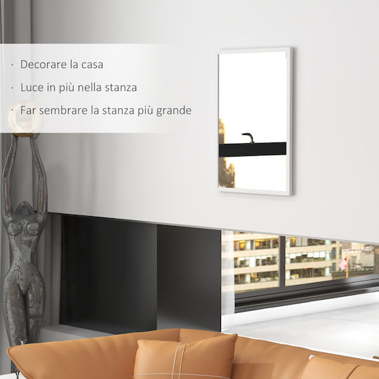 HomCom 830-829V84WT Καθρέπτης Ορθογώνιος Λευκός 70x50cm HomCom 830-829V84WT Καθρέπτης Ορθογώνιος Λευκός 70x50cm