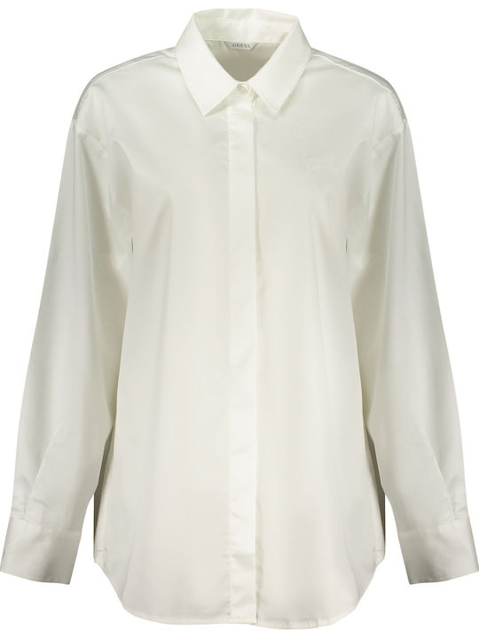 Women's Denim Long Sleeve Shirt White