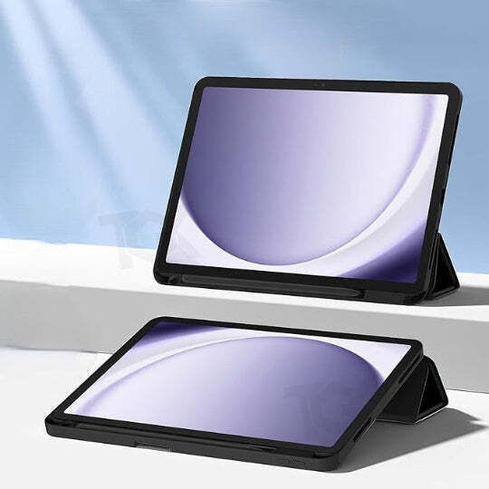 Jteach Tpu Back Tri-fold Flip Cover Stand Book Cover Case Pencil Holder Samsung Galaxy Tab A11 Plus Black