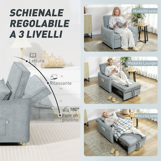 Armchair Bed Gray 88x84x87cm