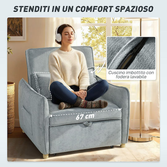 Armchair Bed Gray 88x84x87cm
