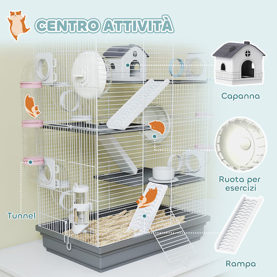 Pawhut Rodent Cage 47x30x70cm
