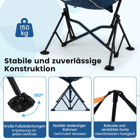 Costway Stuhl Strand Blau 95cm.
