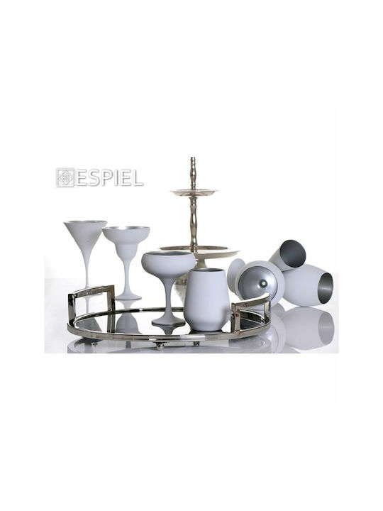 Espiel Set Gläser Cocktail/Trinken / Weißwein aus Glas in Silber Farbe 305ml 6Stück
