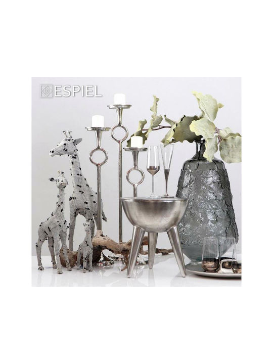 Espiel Set Gläser Champagner aus Glas in Silber Farbe Mit Stiel 150ml 6Stück