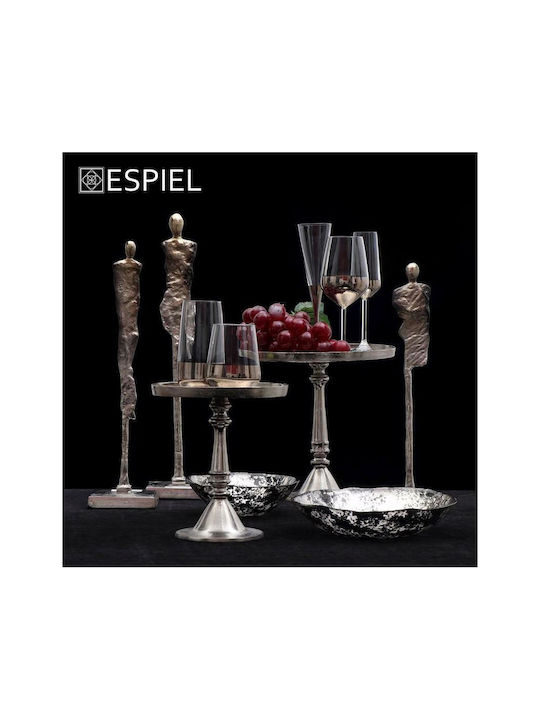 Espiel Set Gläser Champagner aus Glas in Silber Farbe Mit Stiel 150ml 6Stück