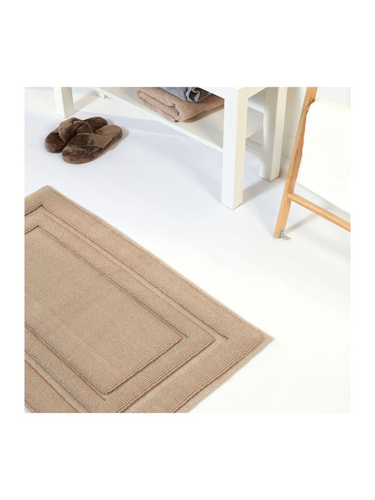 Brown Bath Mat Solid Color Soft Texture for Daily Use 60x100 Cm