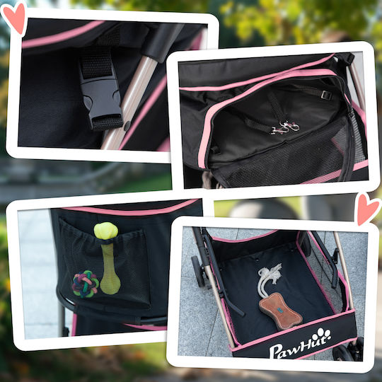 Pawhut Dog Carrying Pink Stroller L13.5xW13.5cm