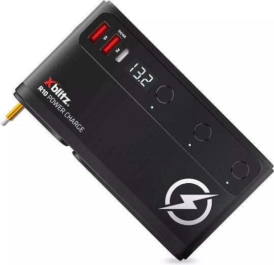 Xblitz Φορτιστής Αυτοκινήτου με Θύρες: 3xUSB 1xType-C 3xΑναπτήρα Μαύρο Χρώμα