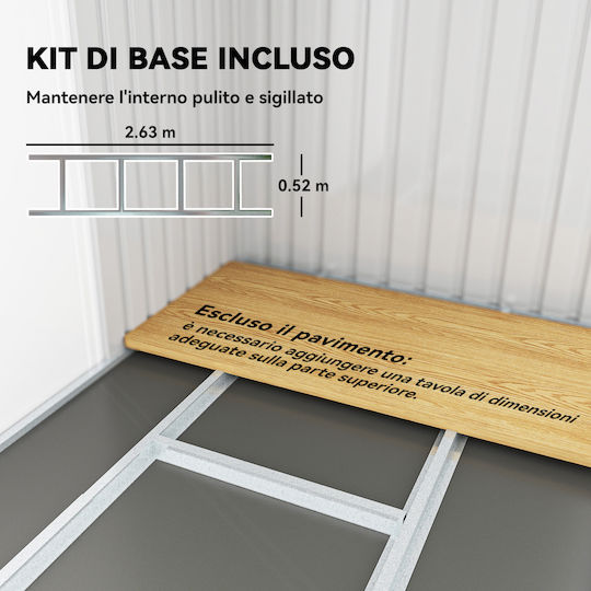 Μεταλλική Αποθήκη Κήπου 2.8x1.3x1.72m Μεταλλική Αποθήκη Κήπου 2.8x1.3x1.72m