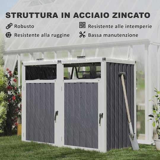 Metallic Garden Shed Galvanized M1.46xW0.81xH1.22m