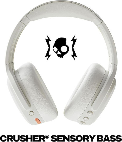 Skullcandy Crusher ANC 2 Wireless / Wired Over Ear Headphones with 60 hours of Operation and Quick Charge White/Orange