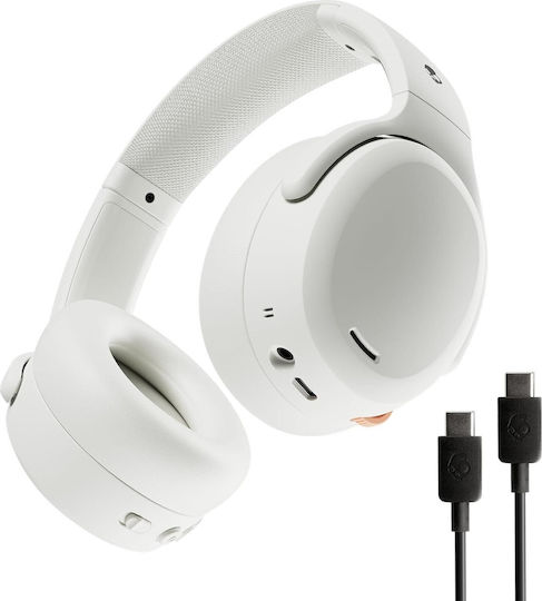 Skullcandy Crusher ANC 2 Wireless / Wired Over Ear Headphones with 60 hours of Operation and Quick Charge White/Orange