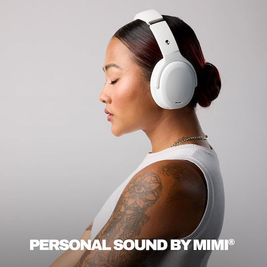 Skullcandy Crusher ANC 2 Wireless / Wired Over Ear Headphones with 60 hours of Operation and Quick Charge White/Orange