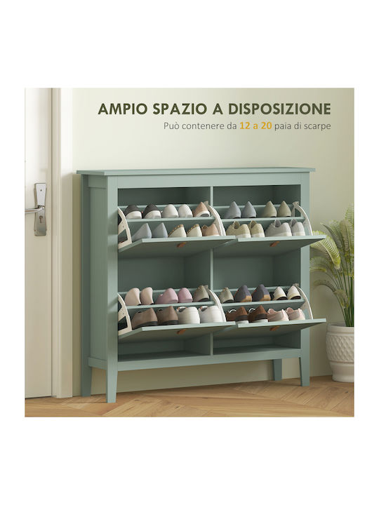 Wooden Shoe Organizer Green 105x24x95.5cm