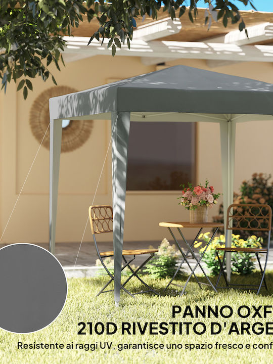 Outsunny Πτυσσόμενο Κιόσκι Κήπου Γκρι 2x2m
